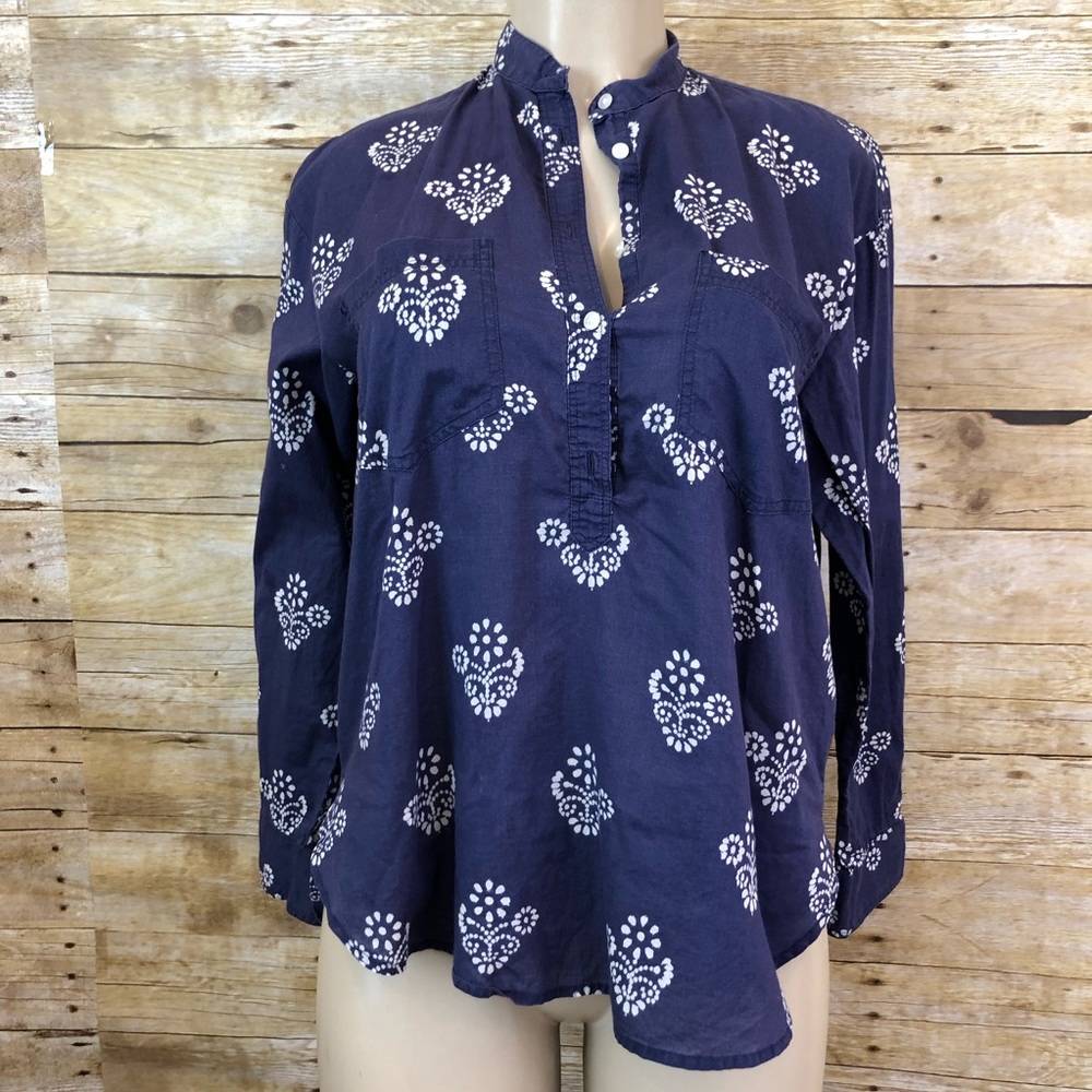 🛍MADEWELL 3/4 Button Up Long Sleeve Blouse Small - Picture 1 of 5